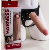 Реалистичный страпон Harness из трусиков и насадки-фаллоса - 18,5 см. - LOVETOY (А-Полимер) - купить с доставкой в Петропавловске-Камчатском