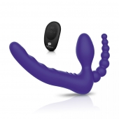 Фиолетовый безремневой страпон с пультом ДУ 7’’ Remote Control Strapless - 24 см. - Pegasus - купить с доставкой в Петропавловске-Камчатском
