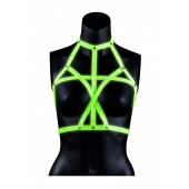Портупея Bra Harness с неоновым эффектом - размер L-XL - Shots Media BV - купить с доставкой в Петропавловске-Камчатском