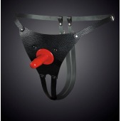 Чёрные кожаные универсальные трусики со штырьком для насадок - Sitabella - купить с доставкой в Петропавловске-Камчатском