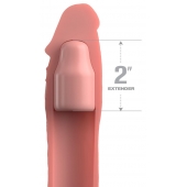 Телесная насадка-удлинитель 2 Inch Silicone X-tension with Strap - 20,3 см. - Pipedream - в Петропавловске-Камчатском купить с доставкой
