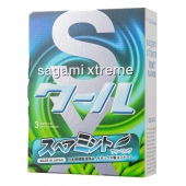 Презервативы Sagami Xtreme Mint с ароматом мяты - 3 шт. - Sagami - купить с доставкой в Петропавловске-Камчатском