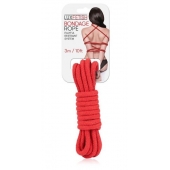 Красная хлопковая веревка для связывания - 3 м. - Lux Fetish - купить с доставкой в Петропавловске-Камчатском