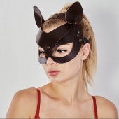 Коричневая кожаная маска  Кошечка - Sitabella - купить с доставкой в Петропавловске-Камчатском