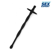 Черный силиконовый уретральный стимулятор - 15 см. - Sex Expert - купить с доставкой в Петропавловске-Камчатском