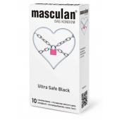 Ультрапрочные презервативы Masculan Ultra Safe Black - 10 шт. - Masculan - купить с доставкой в Петропавловске-Камчатском