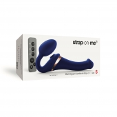 Синий безремневой страпон Multi Orgasm Size S с клиторальной стимуляцией - Strap-on-me - купить с доставкой в Петропавловске-Камчатском