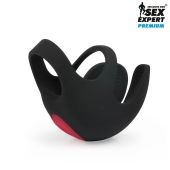 Черная вибронасадка на пенис и мошонку Sex Expert - Sex Expert - в Петропавловске-Камчатском купить с доставкой