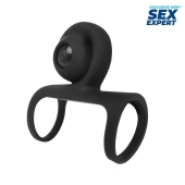 Черная вибронасадка на пенис Sex Expert - Sex Expert - в Петропавловске-Камчатском купить с доставкой