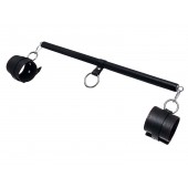 Черная распорка для ног с кожаными манжетами - Pecado - купить с доставкой в Петропавловске-Камчатском