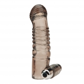 Дымчатая насадка на пенис с вибрацией  Vibrating Penis Enhancing Sleeve Extension - 13,3 см. - BlueLine - в Петропавловске-Камчатском купить с доставкой