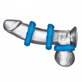 Комплект из трех голубых эрекционных колец 3-Pack Ribbed Rider Cock Ring Set - BlueLine - в Петропавловске-Камчатском купить с доставкой