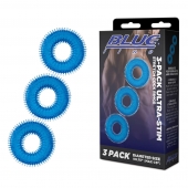 Комплект из трех голубых колец для эрекции 3-Pack Ultra-Stim Stretch Cock Rings - BlueLine - в Петропавловске-Камчатском купить с доставкой