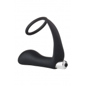 Черное эрекционное кольцо с вибропробкой Vibrating Anal Plug With Cockring - Dream Toys - в Петропавловске-Камчатском купить с доставкой