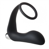 Черное эрекционное кольцо с вибропробкой Vibrating Anal Plug With Cockring - Dream Toys - в Петропавловске-Камчатском купить с доставкой