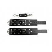 Черные кожаные наручники Sex Game - БДСМ Арсенал - купить с доставкой в Петропавловске-Камчатском