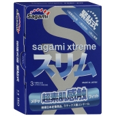 Розовые презервативы Sagami Xtreme FEEL FIT 3D - 3 шт. - Sagami - купить с доставкой в Петропавловске-Камчатском