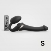 Черный безремневой страпон Multi Orgasm Size S с клиторальной стимуляцией - Strap-on-me - купить с доставкой в Петропавловске-Камчатском