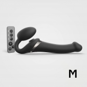 Черный безремневой страпон Multi Orgasm Size M с клиторальной стимуляцией - Strap-on-me - купить с доставкой в Петропавловске-Камчатском