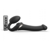 Черный безремневой страпон Multi Orgasm Size M с клиторальной стимуляцией - Strap-on-me - купить с доставкой в Петропавловске-Камчатском