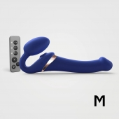 Синий безремневой страпон Multi Orgasm Size M с клиторальной стимуляцией - Strap-on-me - купить с доставкой в Петропавловске-Камчатском