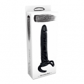 Чёрная насадка-фаллос для двойного проникновения INFLATABLE DILDO SLIM DONG  - 13,5 см. - Toyz4lovers - в Петропавловске-Камчатском купить с доставкой