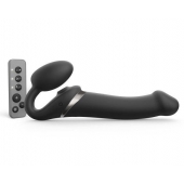 Черный безремневой страпон Multi Orgasm Size L с клиторальной стимуляцией - Strap-on-me - купить с доставкой в Петропавловске-Камчатском