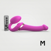 Ярко-розовый безремневой страпон Multi Orgasm Size M с клиторальной стимуляцией - Strap-on-me - купить с доставкой в Петропавловске-Камчатском