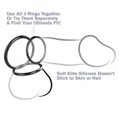 Набор из трех черных эрекционных колец Silicone 3-Ring Stamina Set - Pipedream - в Петропавловске-Камчатском купить с доставкой
