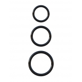 Набор из трех черных эрекционных колец Silicone 3-Ring Stamina Set - Pipedream - в Петропавловске-Камчатском купить с доставкой
