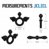 Черное эрекционное кольцо с крыльями Rooster Jeliel Angel - Velv or - в Петропавловске-Камчатском купить с доставкой