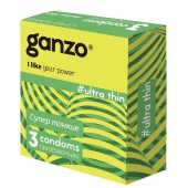 Ультратонкие презервативы Ganzo Ultra thin - 3 шт. - Ganzo - купить с доставкой в Петропавловске-Камчатском
