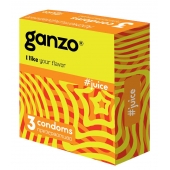 Ароматизированные презервативы Ganzo Juice - 3 шт. - Ganzo - купить с доставкой в Петропавловске-Камчатском