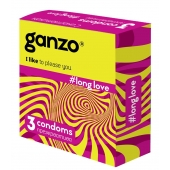 Презервативы с анестетиком для продления удовольствия Ganzo Long Love - 3 шт. - Ganzo - купить с доставкой в Петропавловске-Камчатском