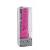 Розовый вибратор с лепестками у основания PURRFECT SILICONE CLASSIC 7INCH PINK - 18 см. - Dream Toys