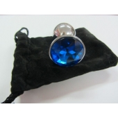 Анальное украшение BUTT PLUG  Small с синим кристаллом - 7 см. - Anal Jewelry Plug - купить с доставкой в Петропавловске-Камчатском