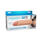 Полый страпон на ремнях 8’’ Hollow Silicone Strap-on - Pipedream - купить с доставкой в Петропавловске-Камчатском