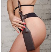 Коричневая кожаная шлепалка «Новичок» - 30 см. - Sitabella - купить с доставкой в Петропавловске-Камчатском