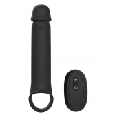 Черная насадка-удлинитель с вибрацией Vibrating Extender With Remote - Dream Toys - в Петропавловске-Камчатском купить с доставкой