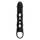 Черная насадка-удлинитель Vibrating Extender With Remote с вибрацией - Dream Toys - в Петропавловске-Камчатском купить с доставкой