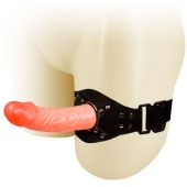 Телесный фаллос с креплением на ногу - 17 см. - Baile - купить с доставкой в Петропавловске-Камчатском
