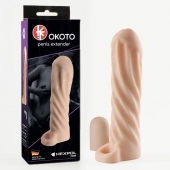 Телесная насадка-удлинитель Okoto со спиралевидным рельефом - 16 см. - Sitabella - в Петропавловске-Камчатском купить с доставкой