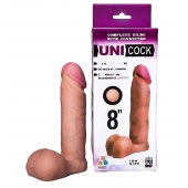 Фаллическая насадка для страпона UNICOCK 8  - 20 см. - LOVETOY (А-Полимер) - купить с доставкой в Петропавловске-Камчатском