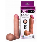 Фаллическая насадка для страпона UNICOCK 8  - 20 см. - LOVETOY (А-Полимер) - купить с доставкой в Петропавловске-Камчатском