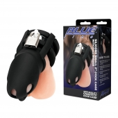 Черная клетка для пениса Silicone Small 2 in Cock Cage With Ball Divider - BlueLine - купить с доставкой в Петропавловске-Камчатском