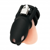 Черная клетка для пениса Silicone Small 2 in Cock Cage With Ball Divider - BlueLine - купить с доставкой в Петропавловске-Камчатском