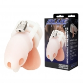 Белая клетка для пениса Silicone Small 2 in Cock Cage With Ball Divider - BlueLine - купить с доставкой в Петропавловске-Камчатском