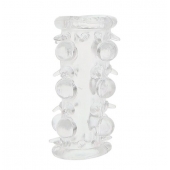 Прозрачная насадка на пенис с шипами и бугорками JELLY JOY LUST CLUSTER CLEAR - Dream Toys - в Петропавловске-Камчатском купить с доставкой