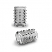Прозрачная насадка на пенис с шишечками STAY HARD COCK SLEEVE 02 CLEAR - Blush Novelties - в Петропавловске-Камчатском купить с доставкой