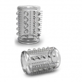 Прозрачная насадка с шипами и шишечками STAY HARD COCK SLEEVE 03 CLEAR - Blush Novelties - в Петропавловске-Камчатском купить с доставкой